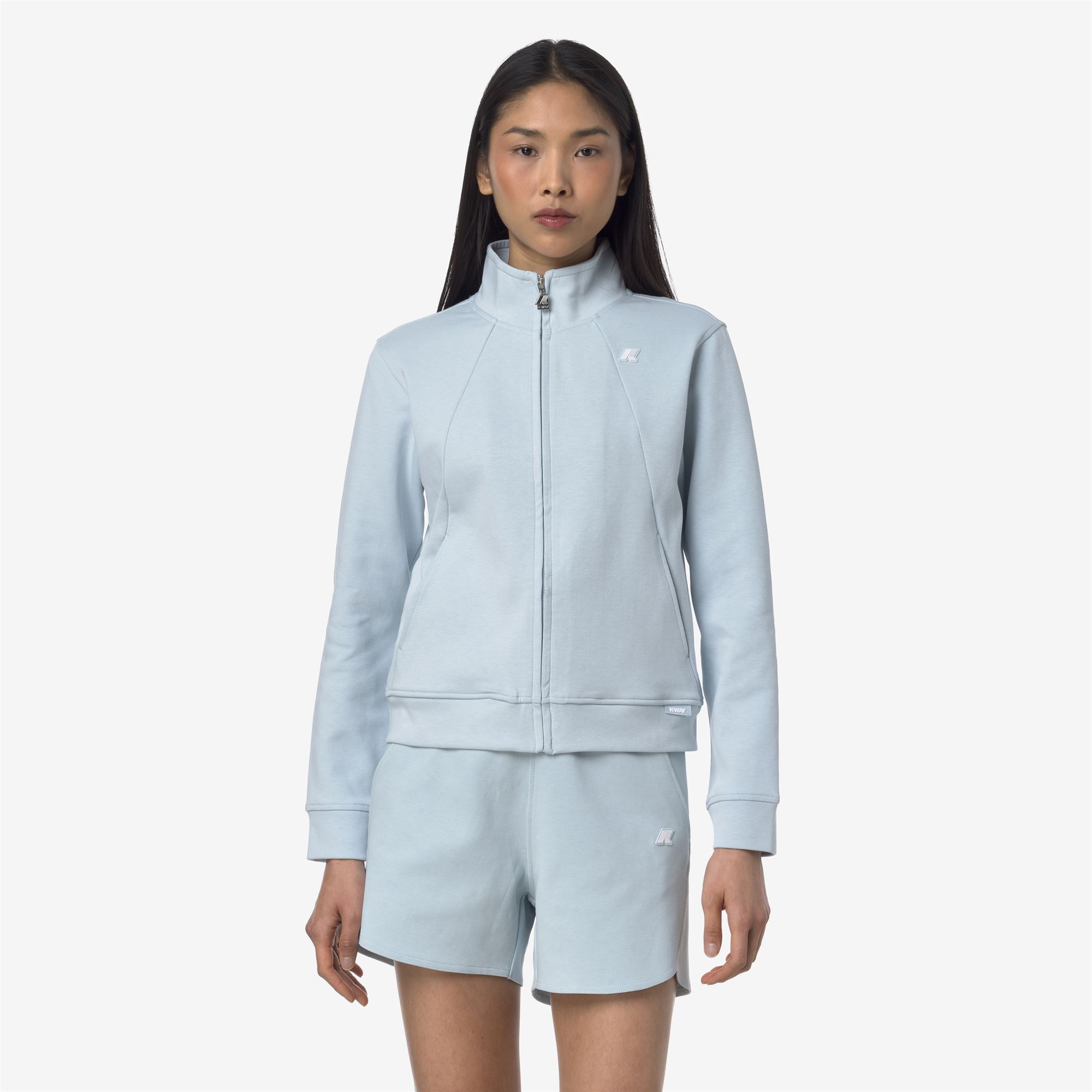 Fleece_WOMAN_CYRIELLE INTERLOCK_Jacket_Blue Baby - Commercial 4