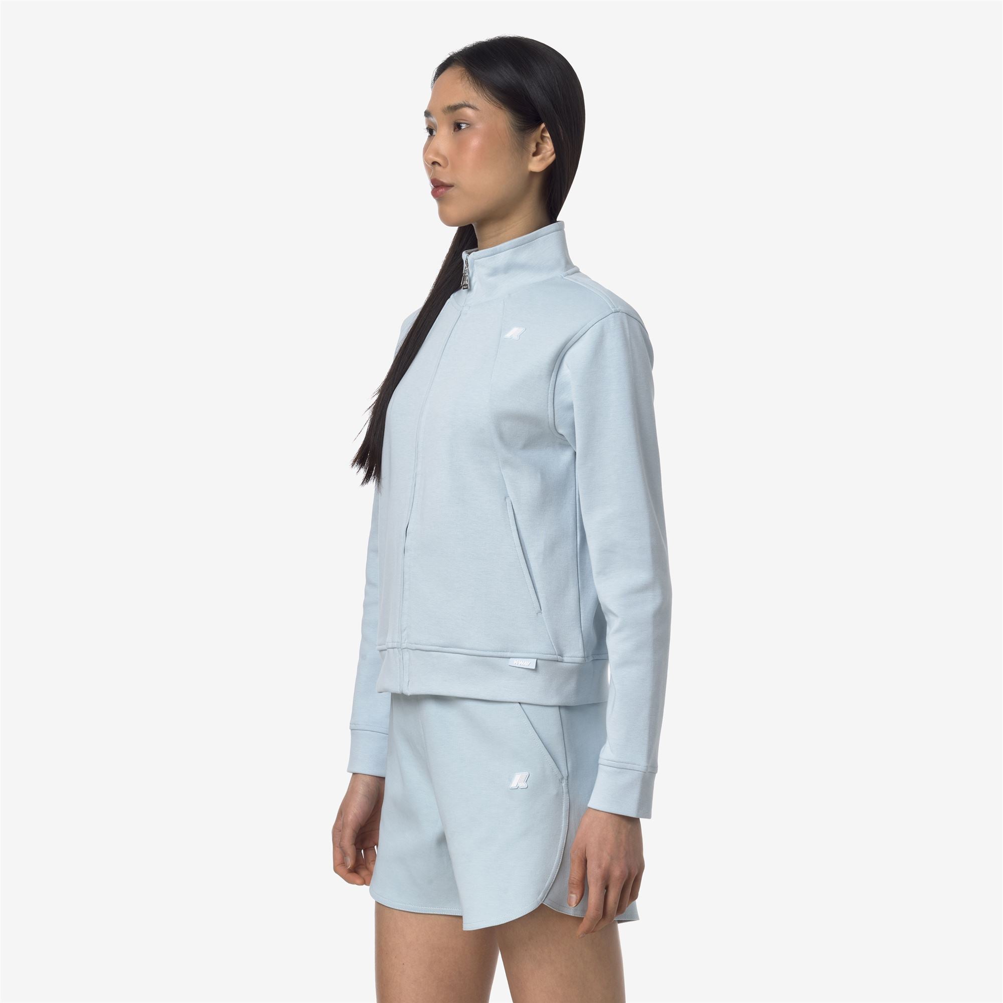 Fleece_WOMAN_CYRIELLE INTERLOCK_Jacket_Blue Baby - Commercial 5
