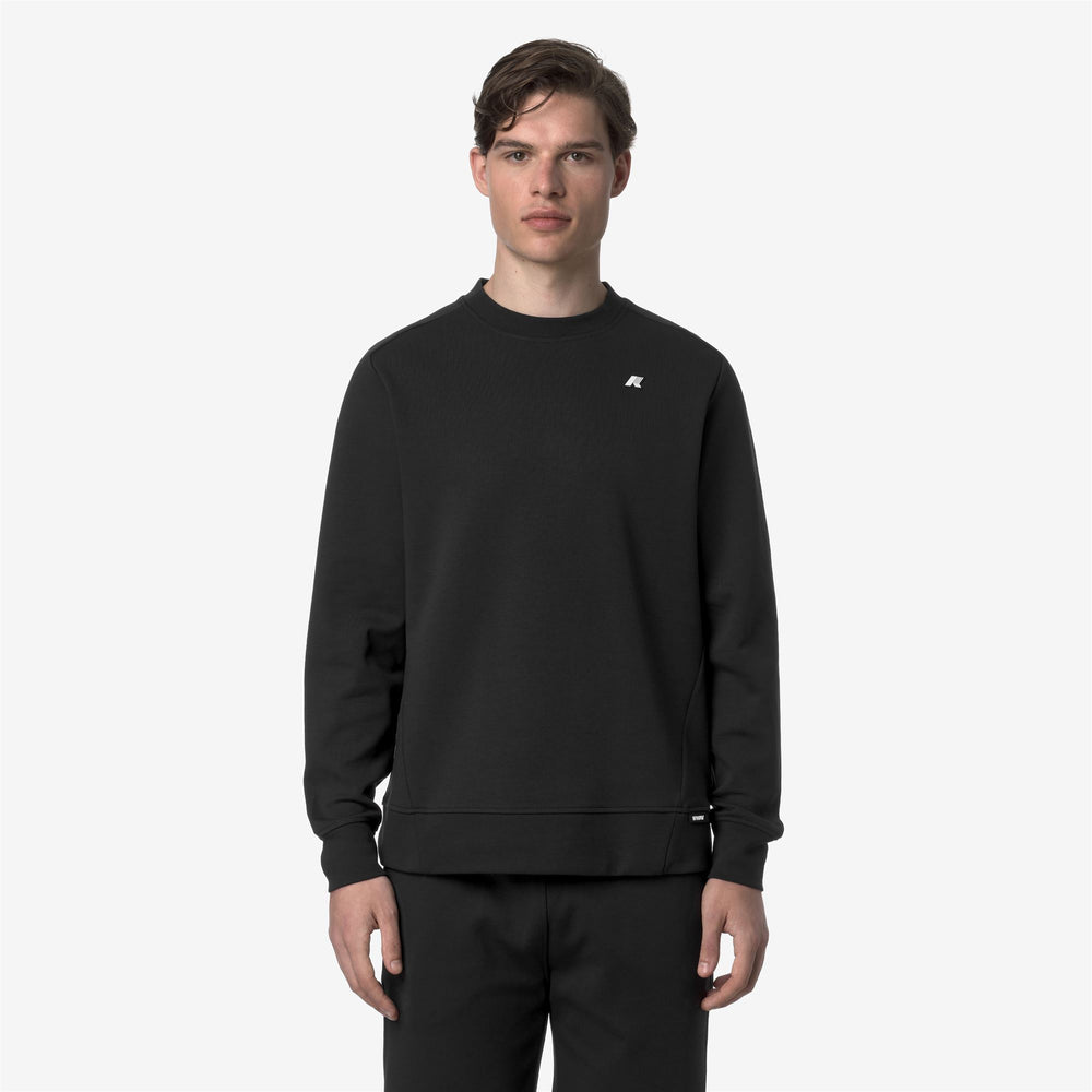 Black Men's Relaxed Fit Fleece Jumper with Zipper and Pockets 02