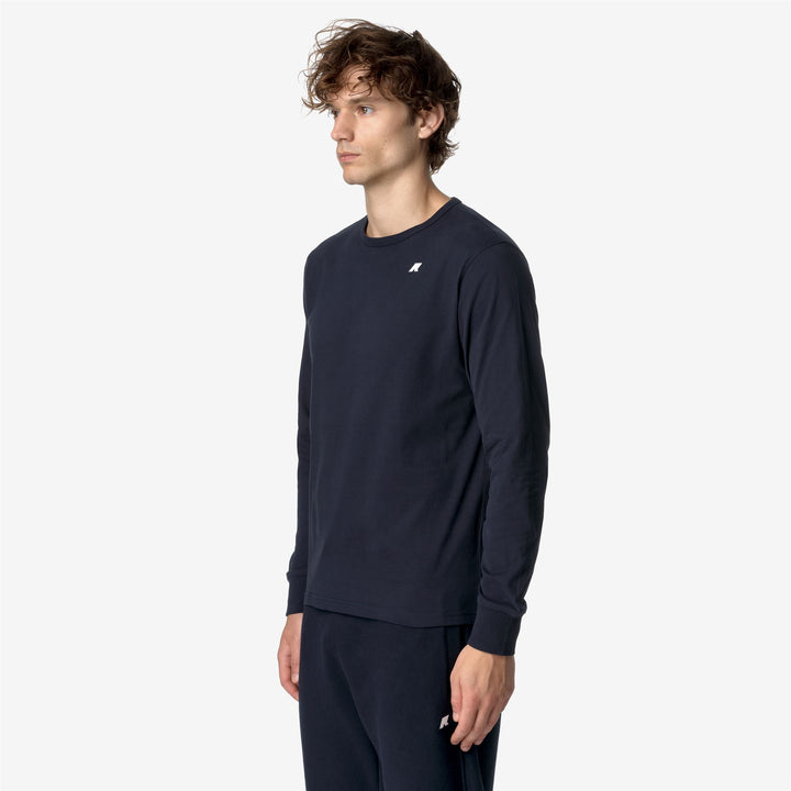 Blue Men's Slim Fit Long Sleeve Cotton T-Shirt for Warm Weather 4