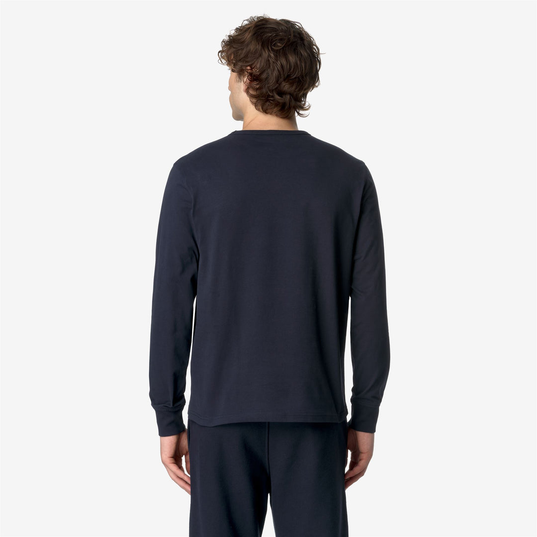 Blue Men's Slim Fit Long Sleeve Cotton T-Shirt for Warm Weather main