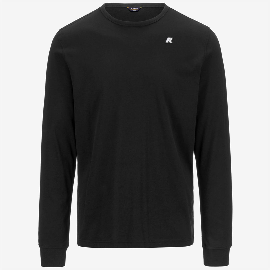 T-Shirt a Maniche Lunghe Slim Fit Uomo Nero Grigio in Cotone 01