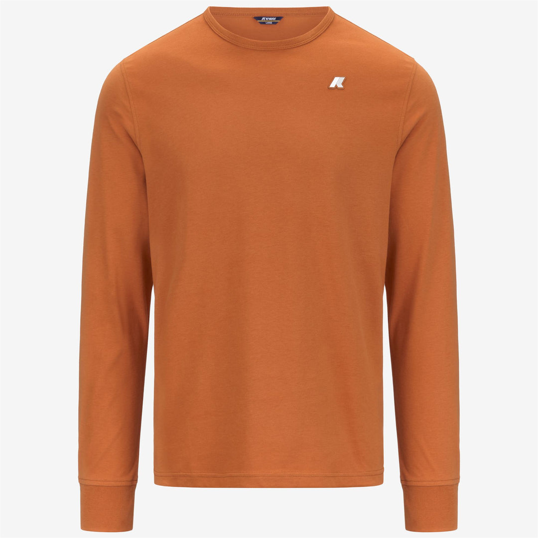 Orange Men's Slim Fit Long Sleeve T-Shirt in Cotton Jersey 01