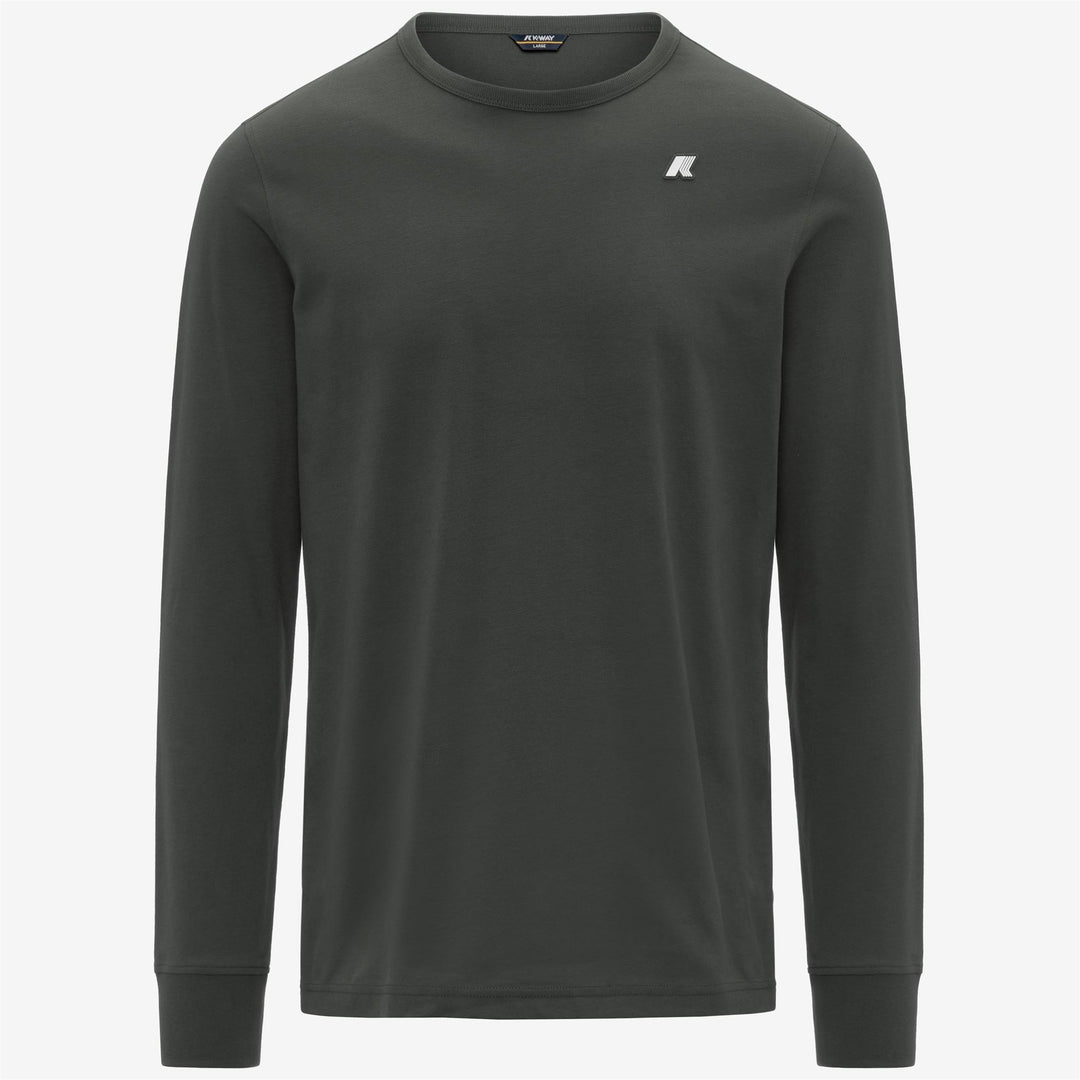 Green blackish Men's Slim Fit Long Sleeve T-Shirt 01