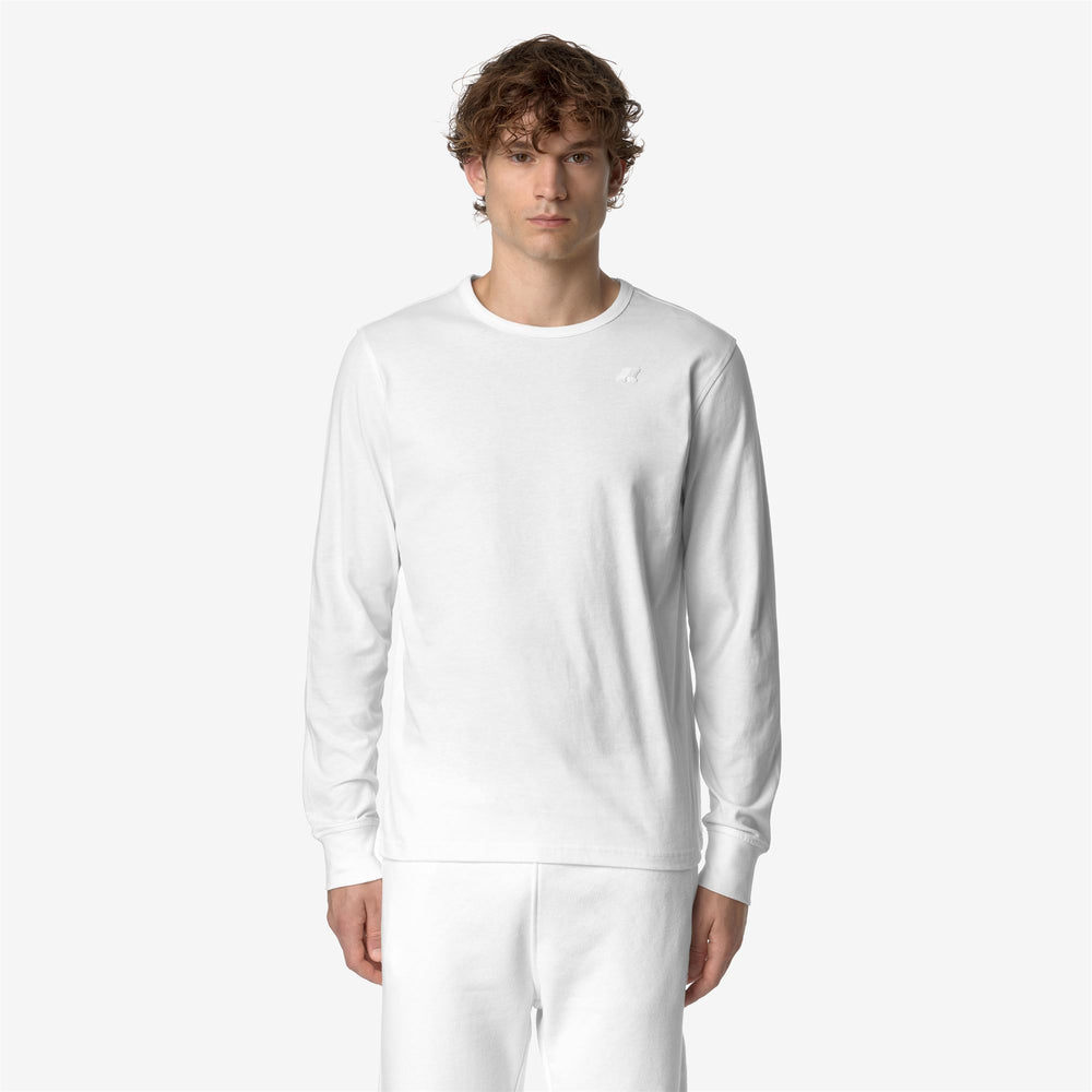 T-Shirt a Maniche Lunghe Slim Fit Uomo Cotone Grigio Bianco 02