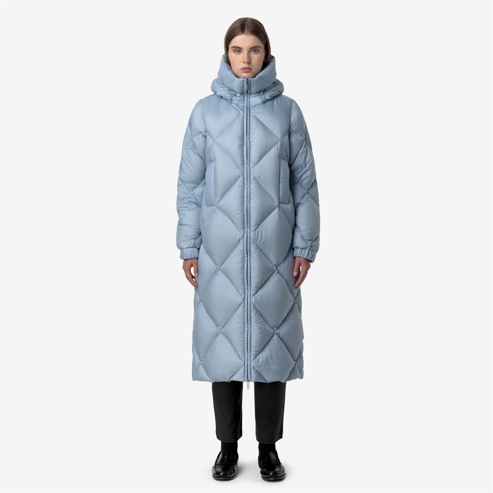 Giacca Termica Lunga Donna Blu con Isolamento in Piuma 02