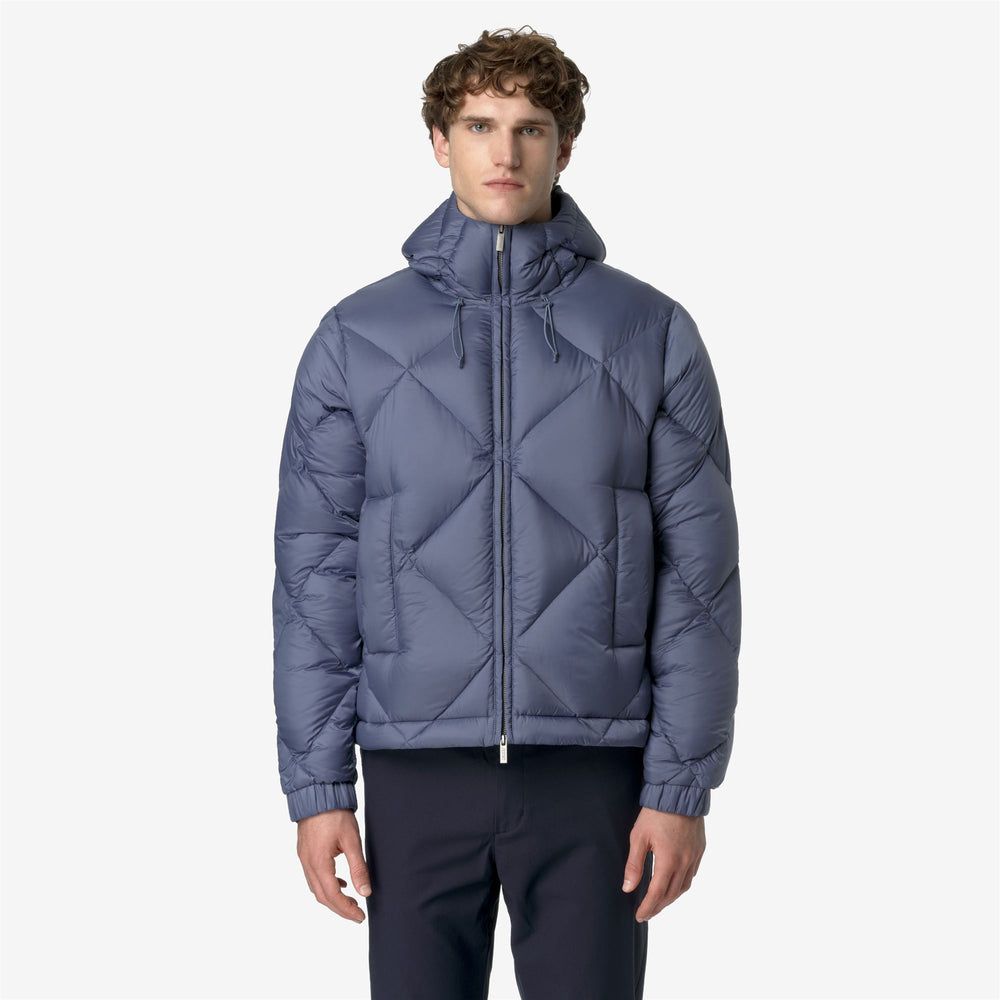 Grey blue Men's Lightweight Down Jacket for City Wear 02