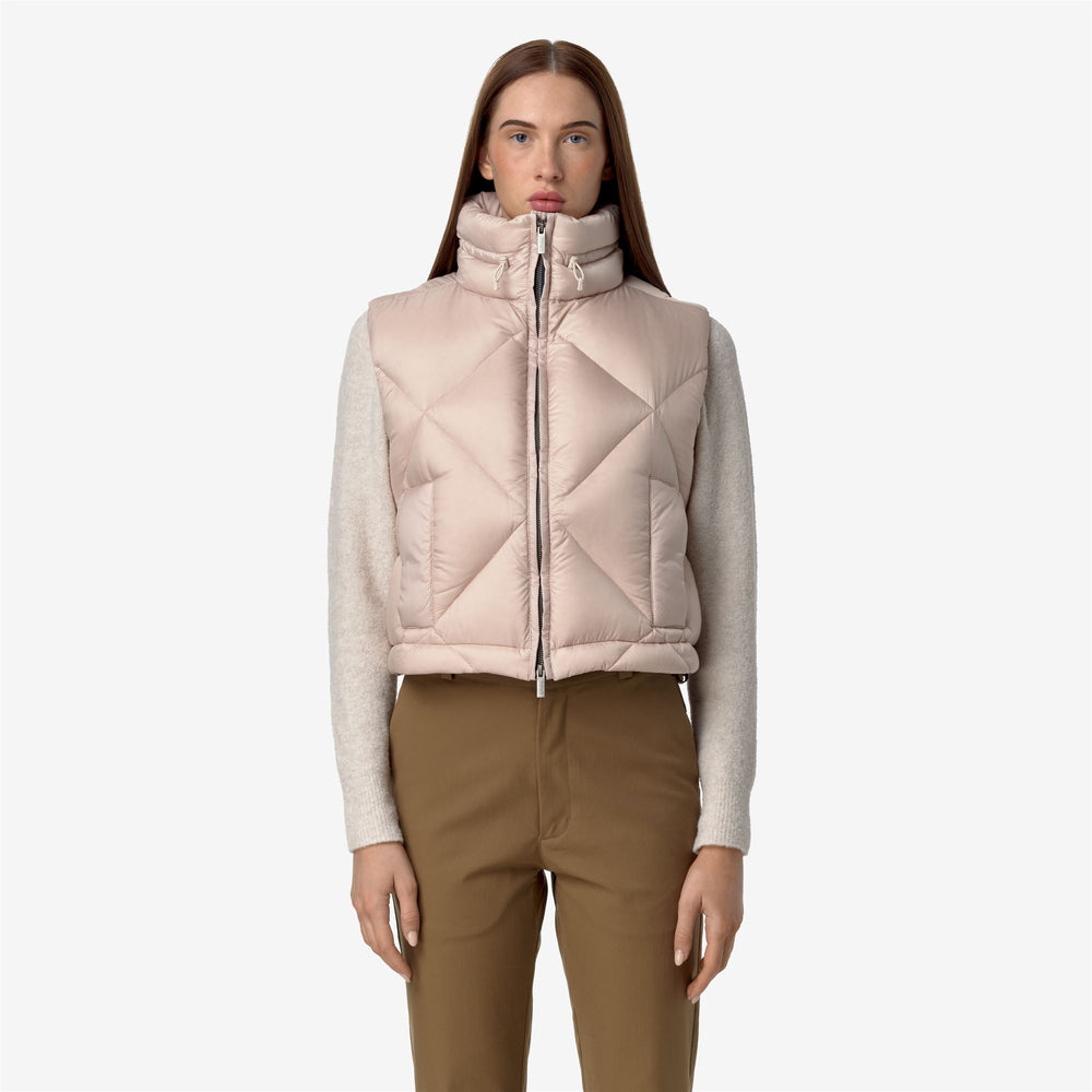 Gilet City Leggero Trapuntato Donna Rosa Arancione con Imbottitura in Piuma 02