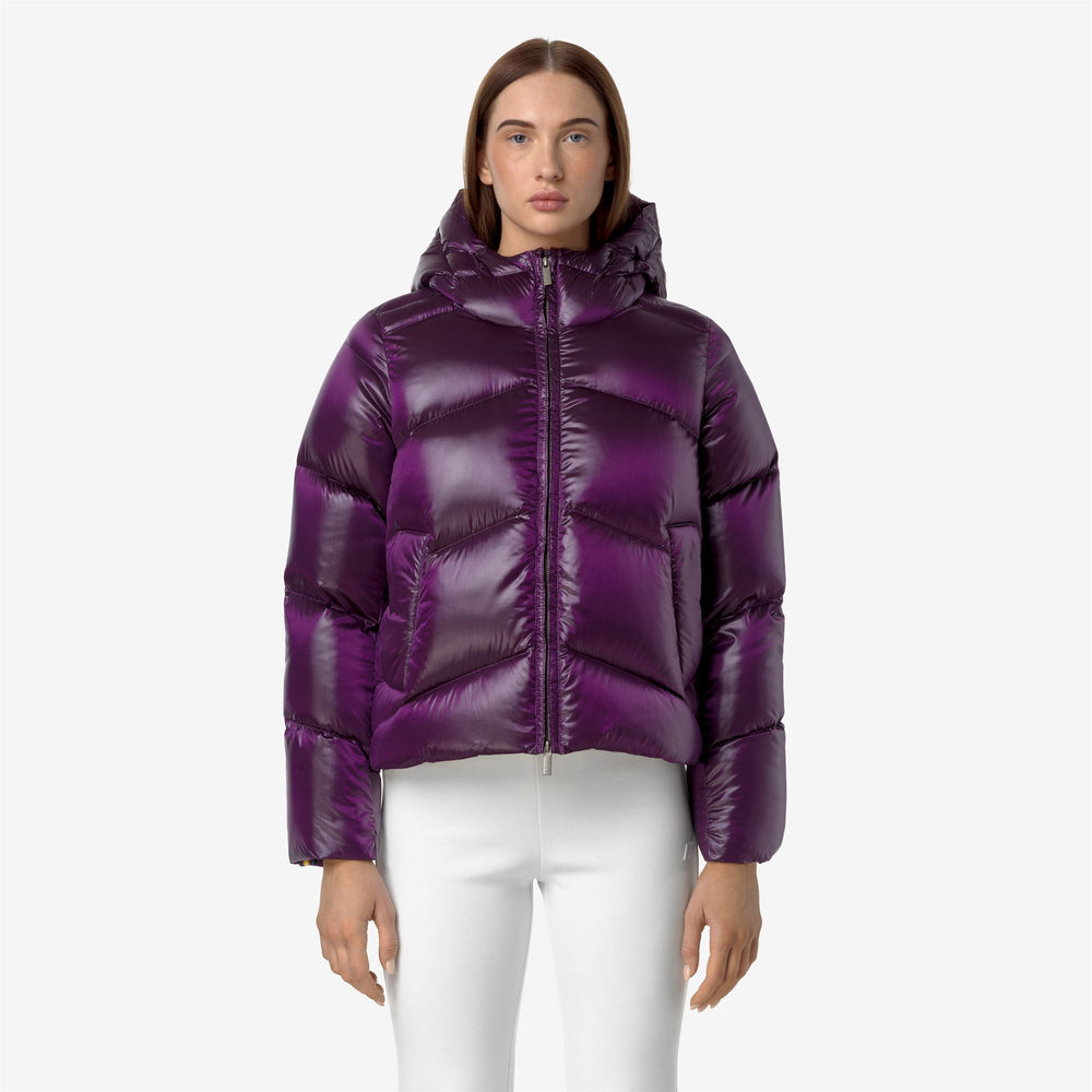 Violet Women's Short Quilted Jacket with Down Insulation 02