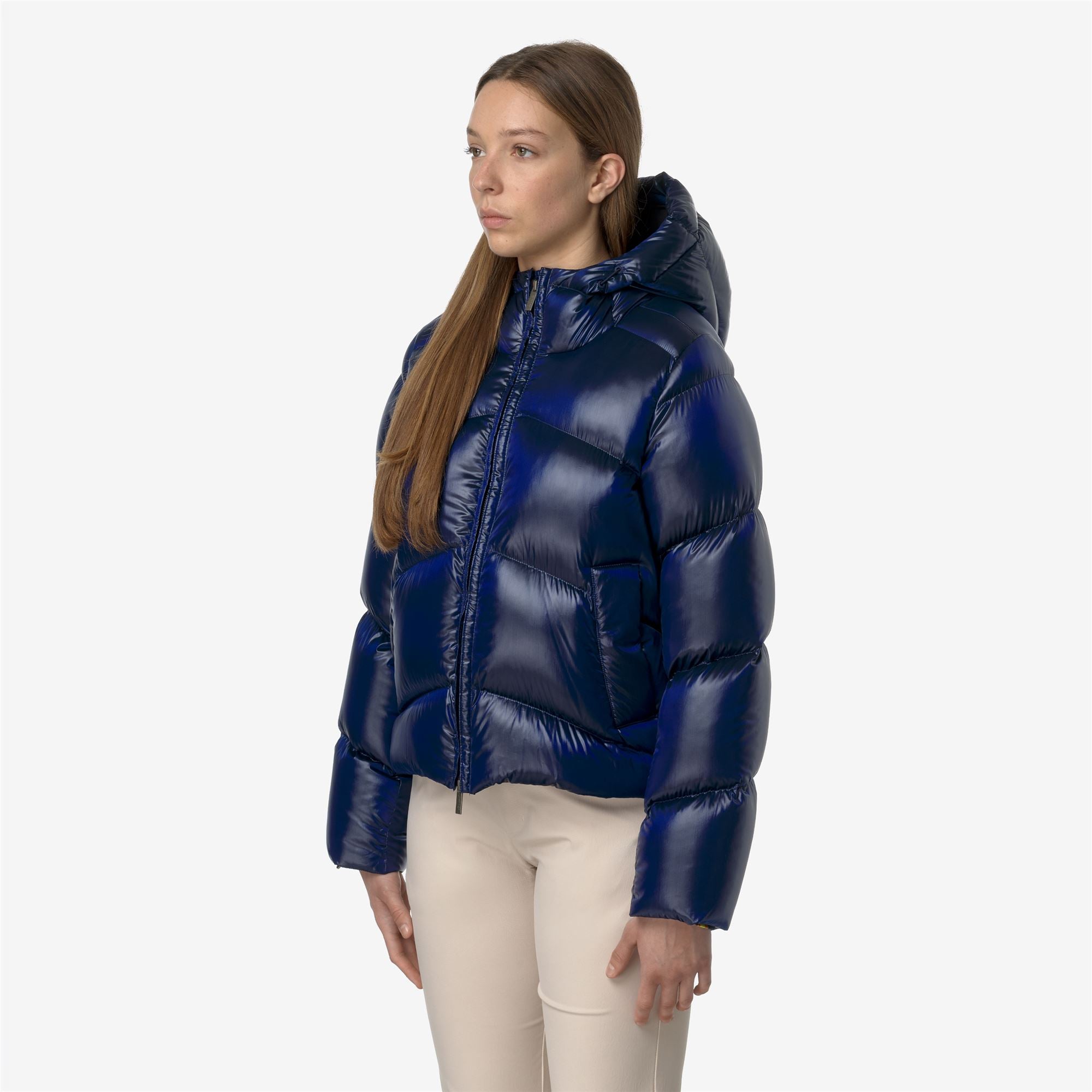 Jackets Woman NINEV CRYSTAL CHINTZ THERMO HEAVY Short BLUE DEPTH