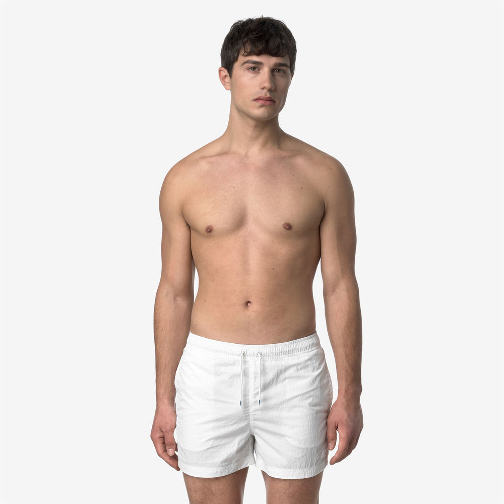 Costumi da Bagno Uomo Quick-Dry Grigi e Bianchi con Tasche 02