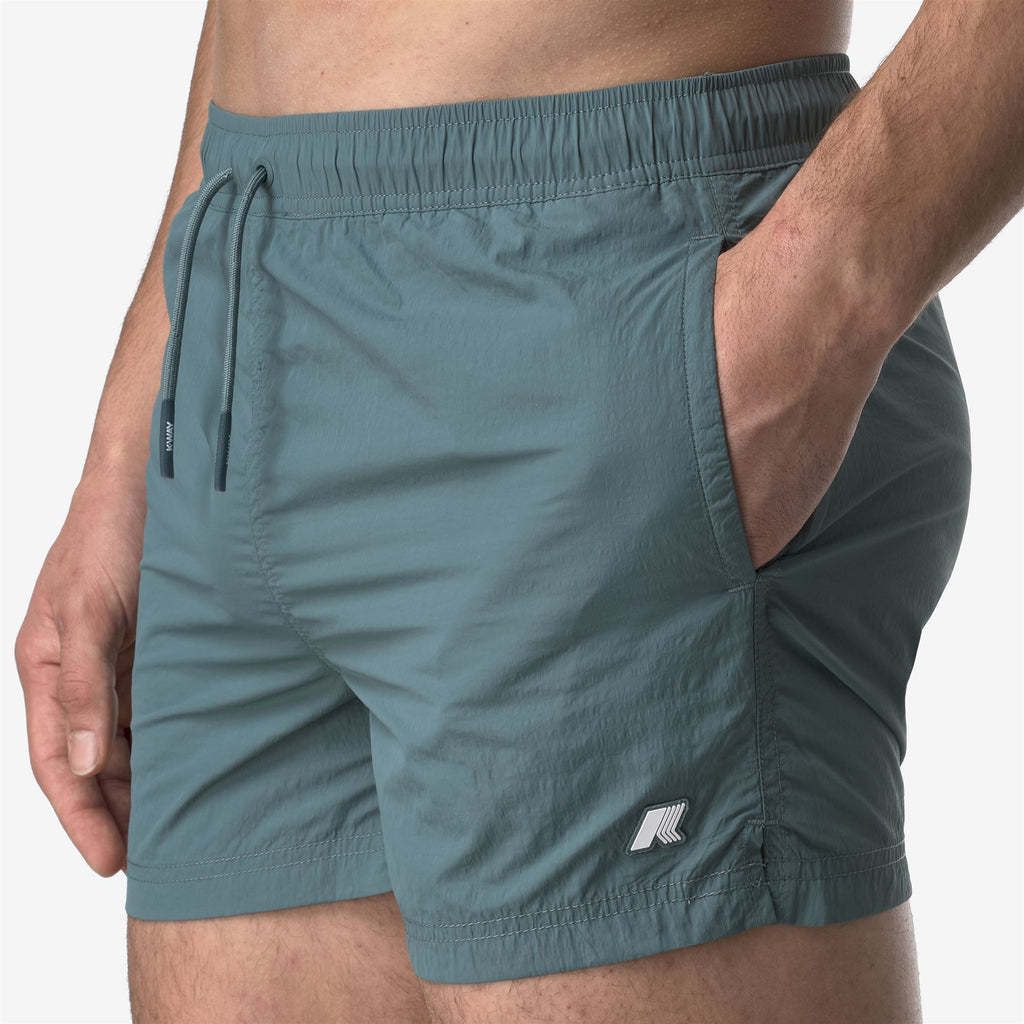 Bathing Suits_MAN_HAZEL BEACH_Swimming Trunks_Green Iron - Commercial 7