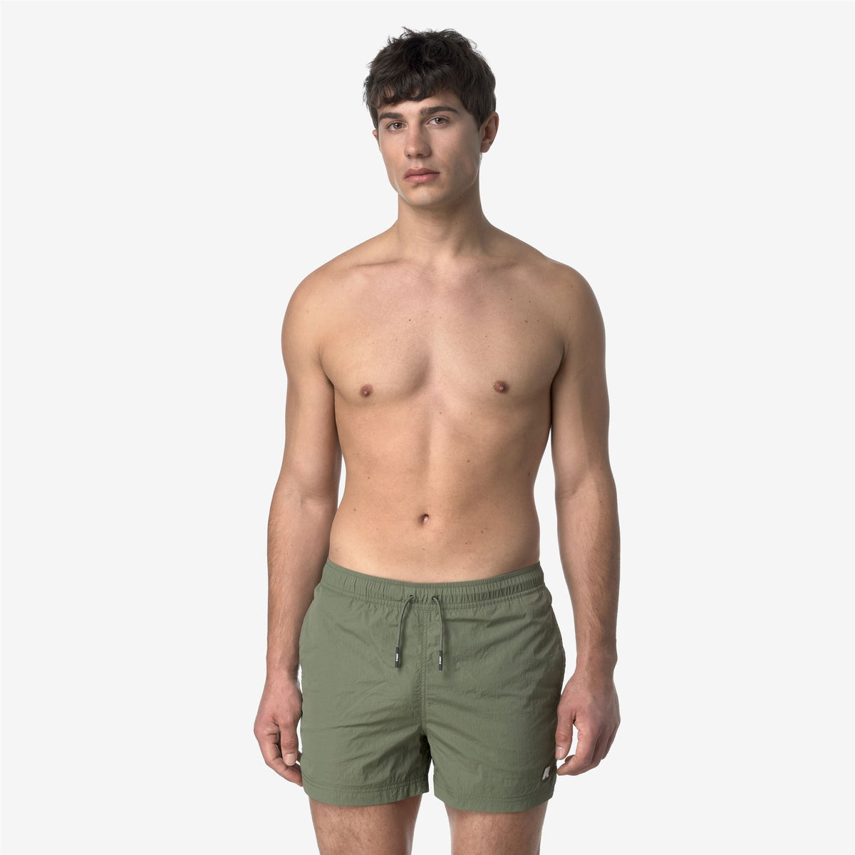 Bathing Suits_MAN_HAZEL BEACH_Swimming Trunks_Green Lichen - Commercial 4