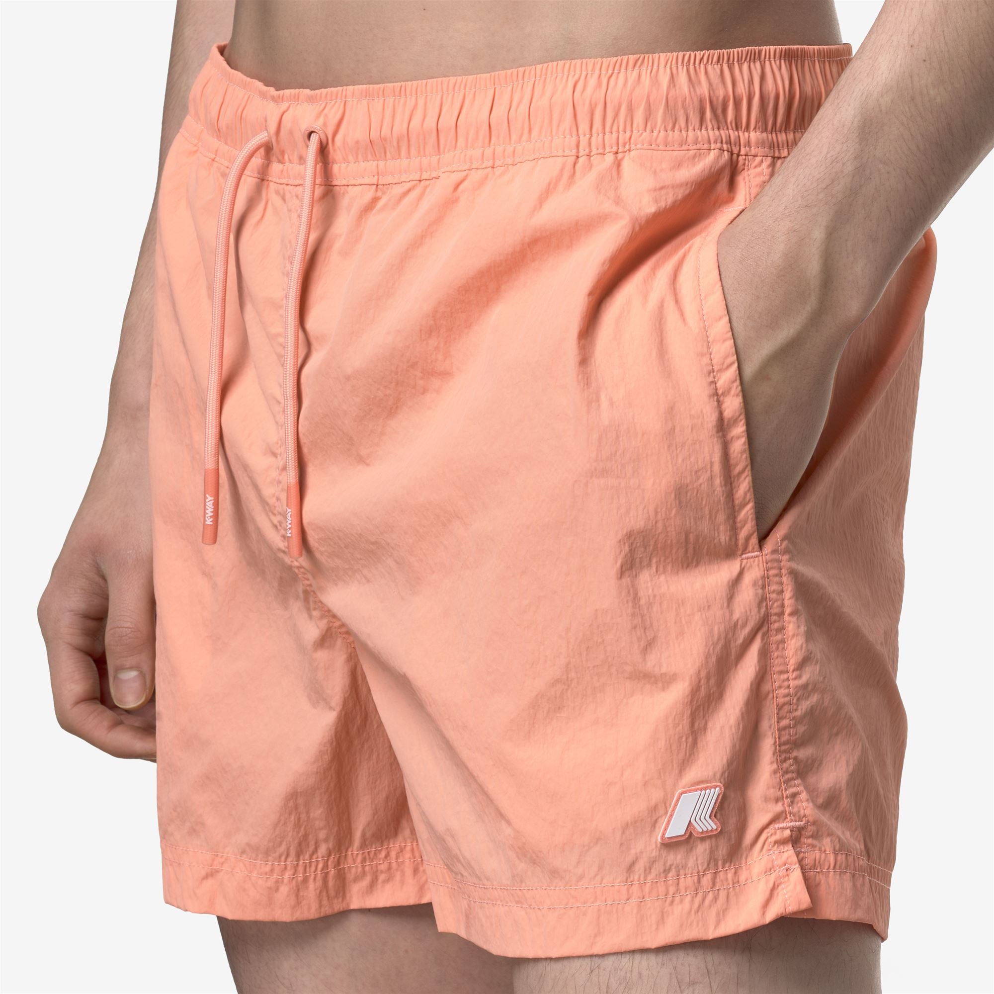 Bathing Suits_Man_HAZEL BEACH_Swimming Trunks_Pink Pamplemousse - Commercial 7