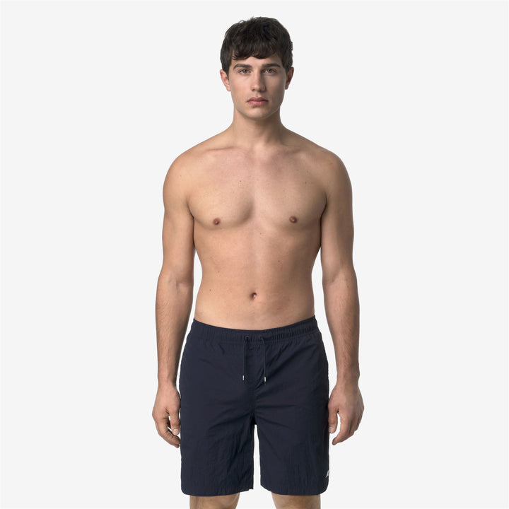 Costumi da Bagno Uomo Quick-Dry Blu con Tasche e Vita Elastico 3