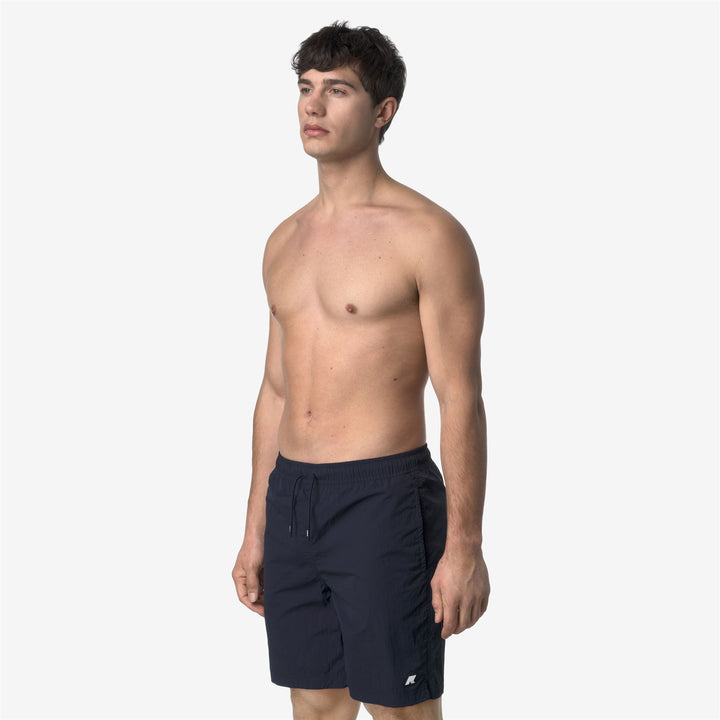 Costumi da Bagno Uomo Quick-Dry Blu con Tasche e Vita Elastico 4