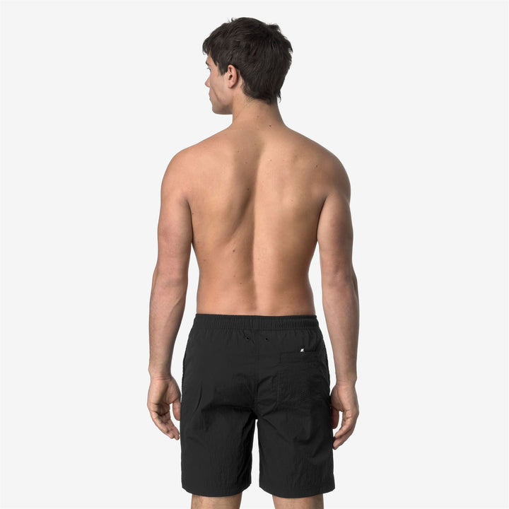 Black Grey Men's Quick-Dry Swimming Trunks with Pockets 5