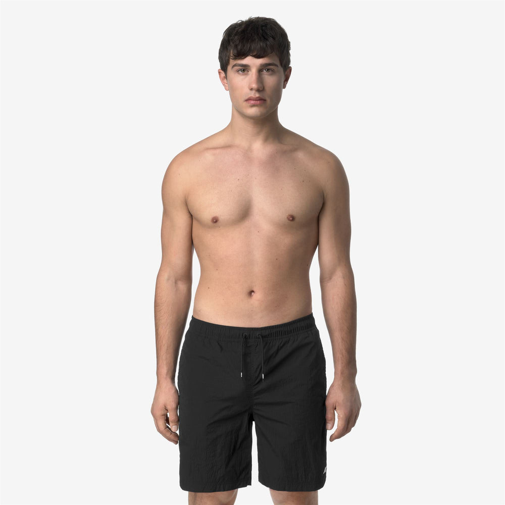 Black Grey Men's Quick-Dry Swimming Trunks with Pockets 02