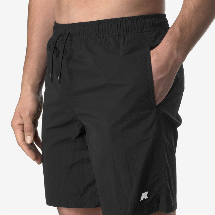 Black Grey Men's Quick-Dry Swimming Trunks with Pockets 2