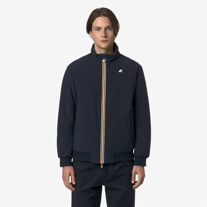 Chaqueta corta reversible azul para hombre con tejido repelente al agua 4