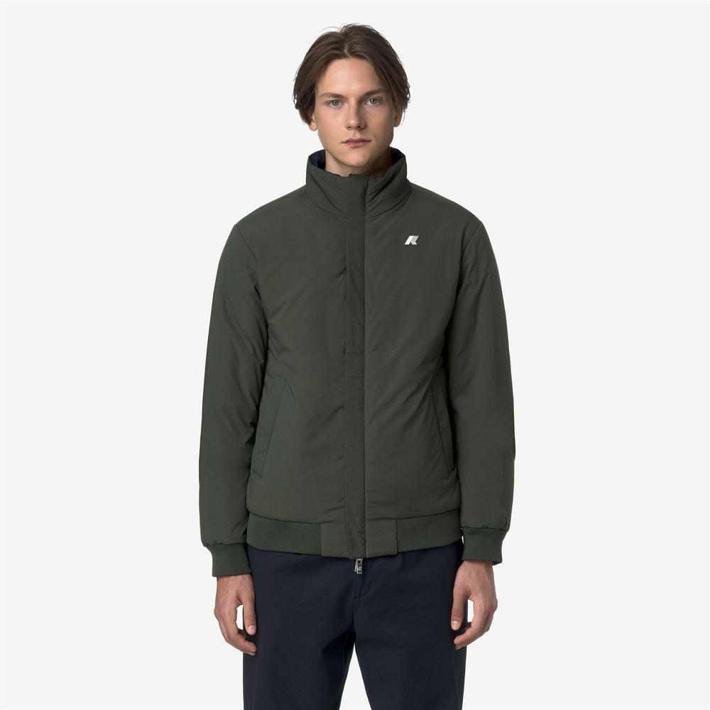 Blue Men's Reversible Short Jacket with Water-Repellent Fabric 02