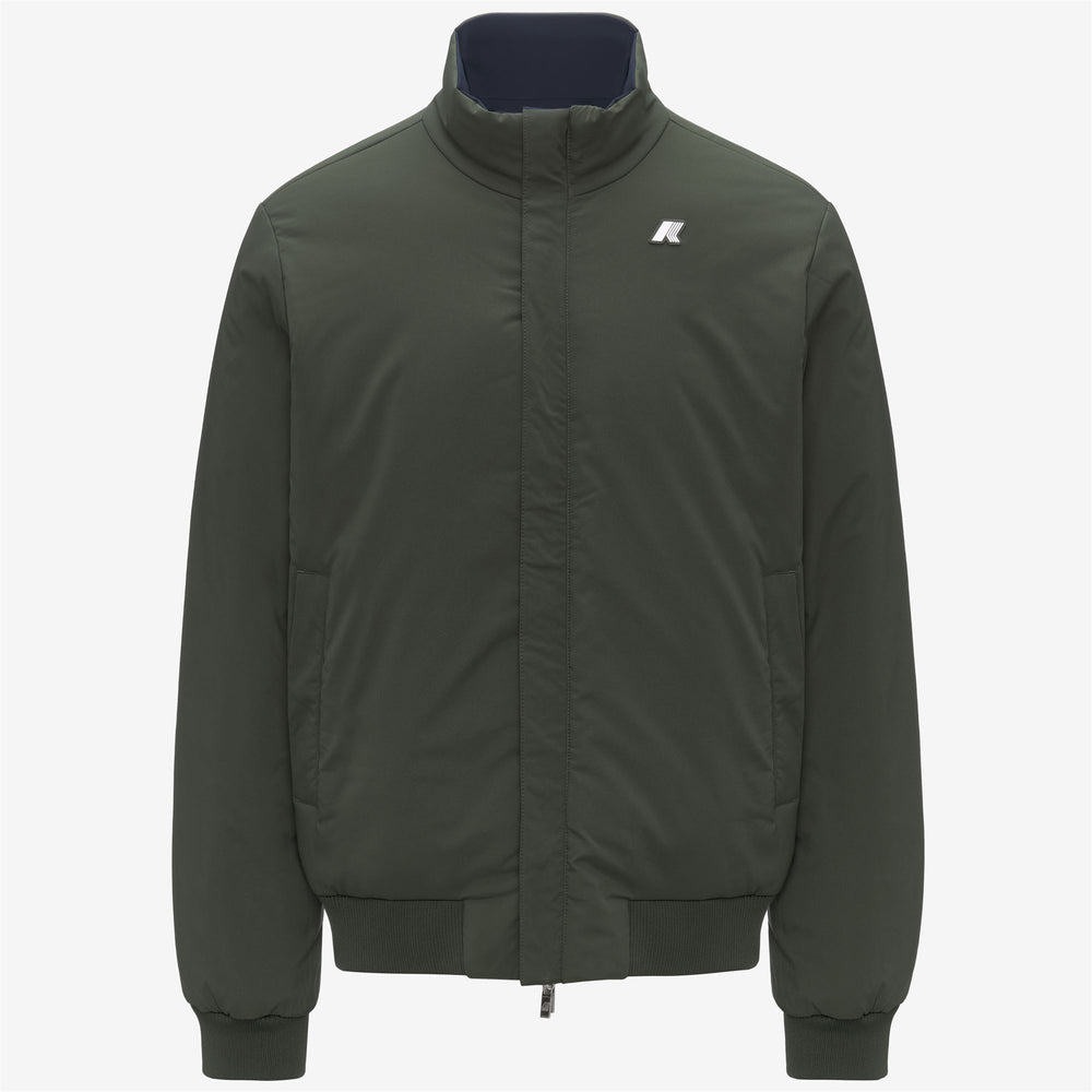 Chaqueta corta reversible azul para hombre con tejido repelente al agua 02