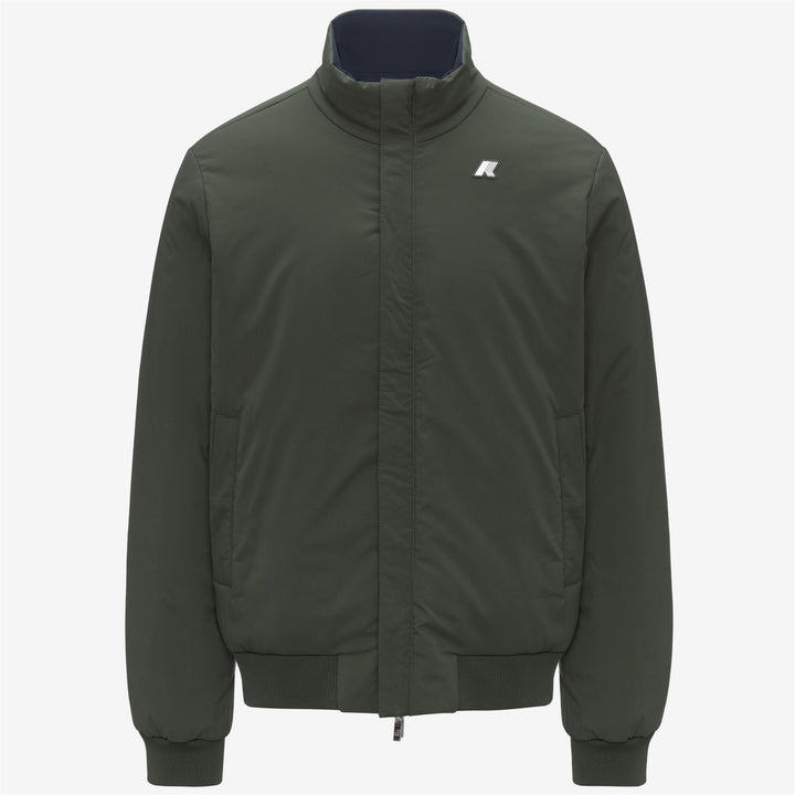 Chaqueta corta reversible azul para hombre con tejido repelente al agua 2