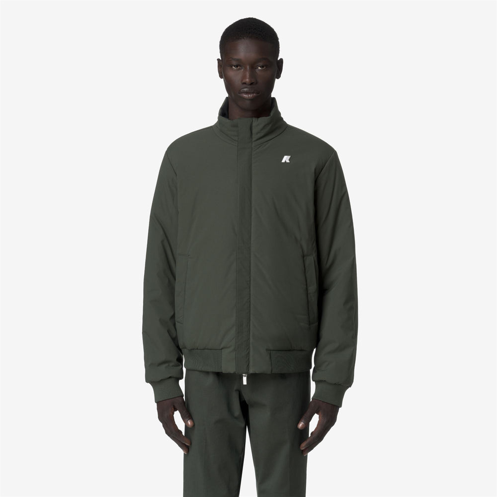 Black Men's Reversible Short Jacket with Insulation 02