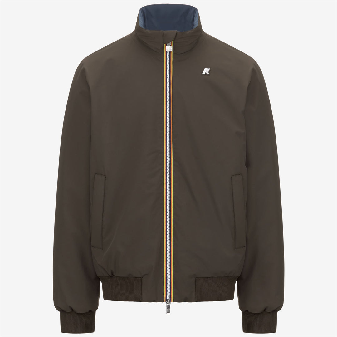 Chaqueta corta de invierno reversible para hombre color oliva negro 01