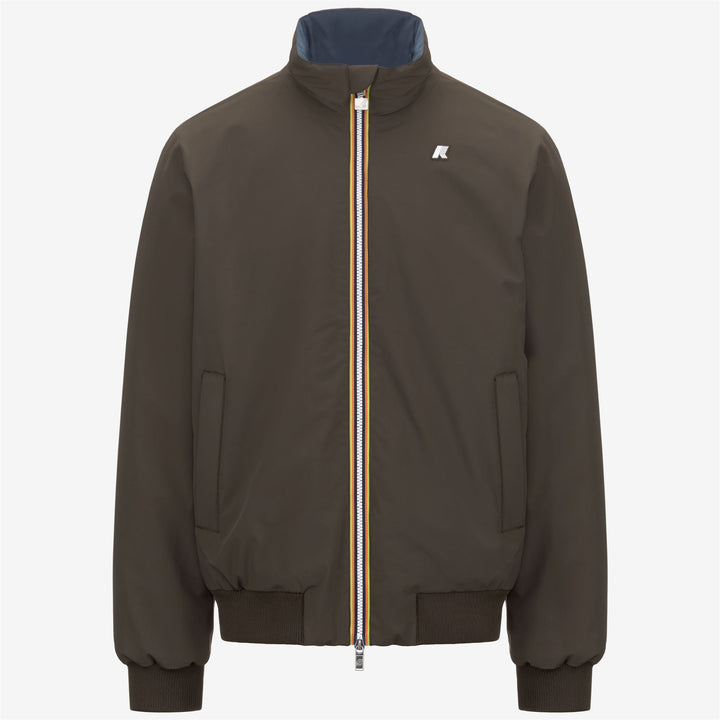 Chaqueta corta de invierno reversible para hombre color oliva negro 1