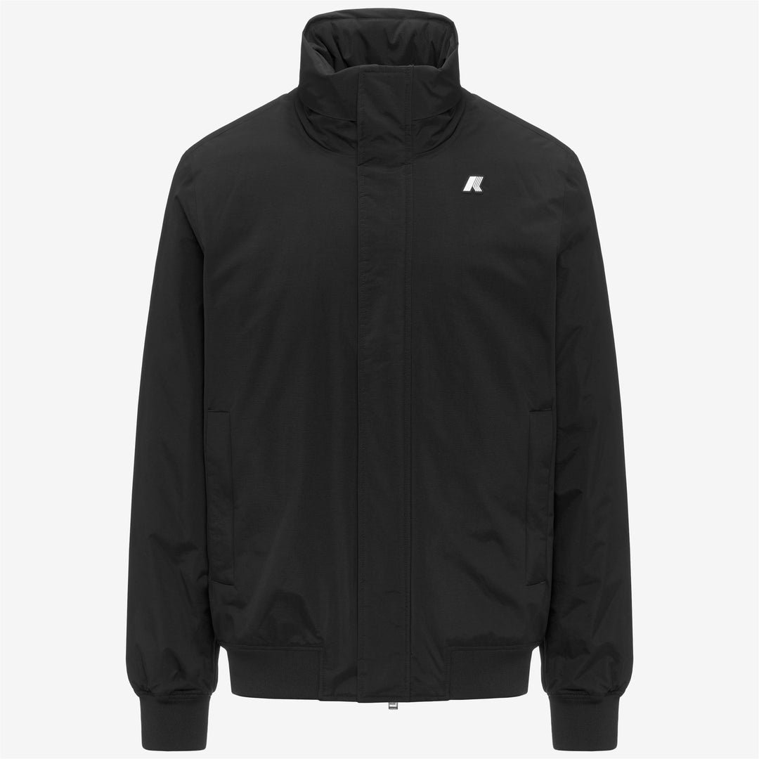 Chaqueta corta informal negra con capucha para hombre 01