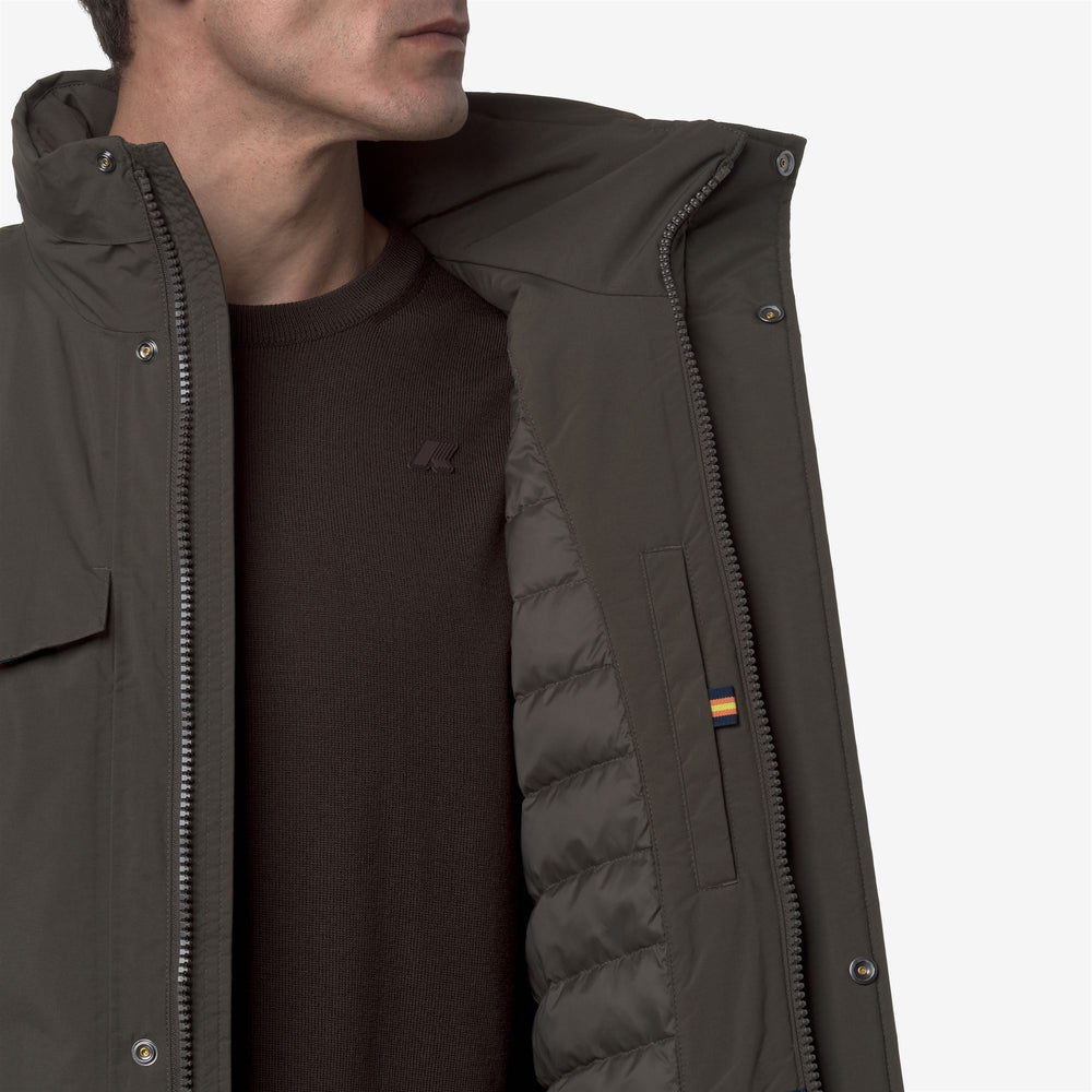 Chaqueta impermeable de campo para hombre, color oliva negro, para clima de transición 02