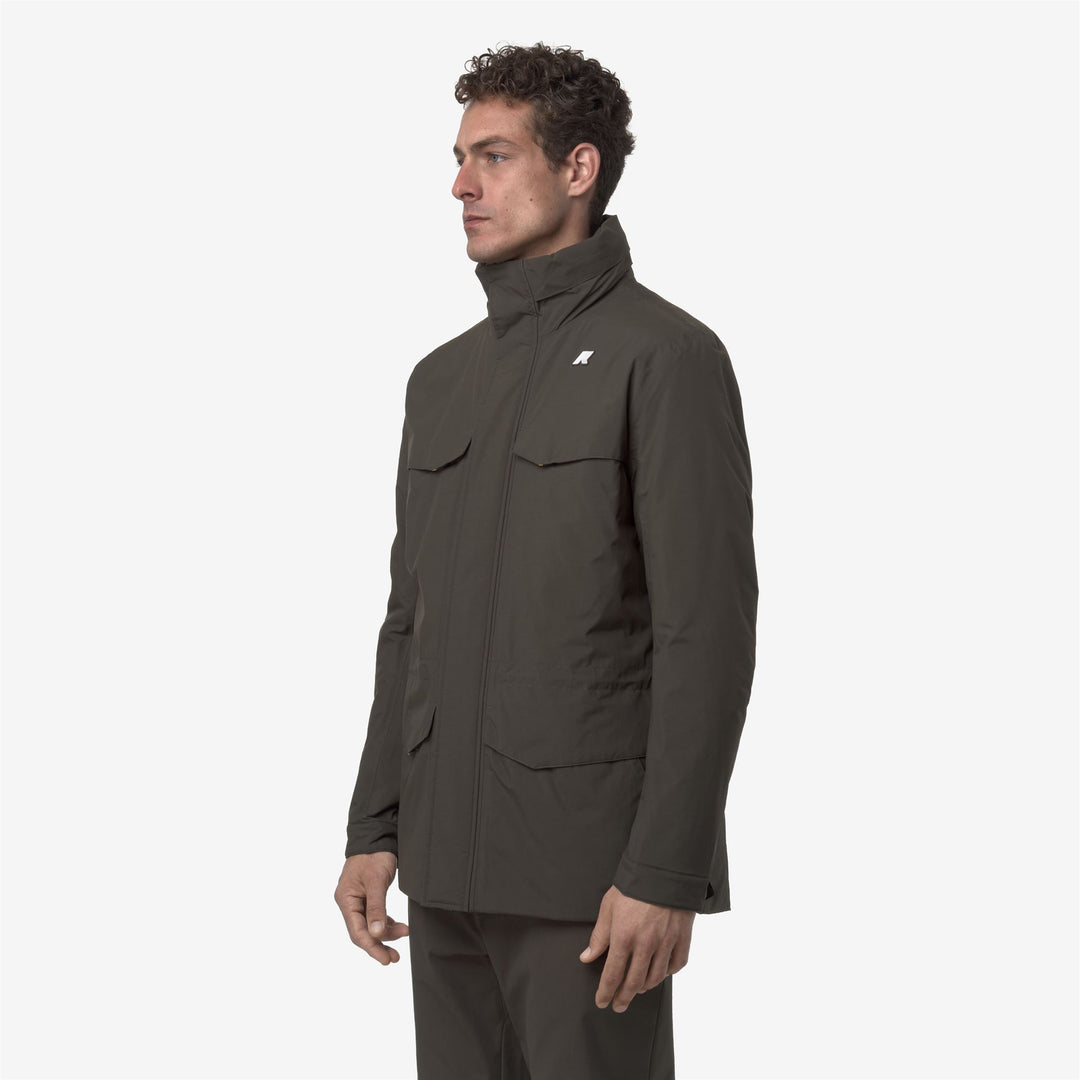 Chaqueta impermeable de campo para hombre, color oliva negro, para clima de transición main