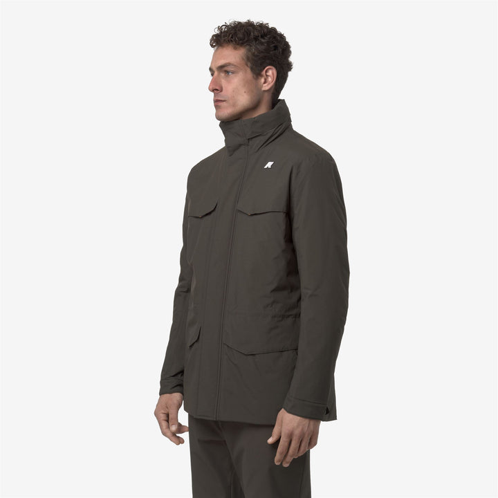 Chaqueta impermeable de campo para hombre, color oliva negro, para clima de transición 4