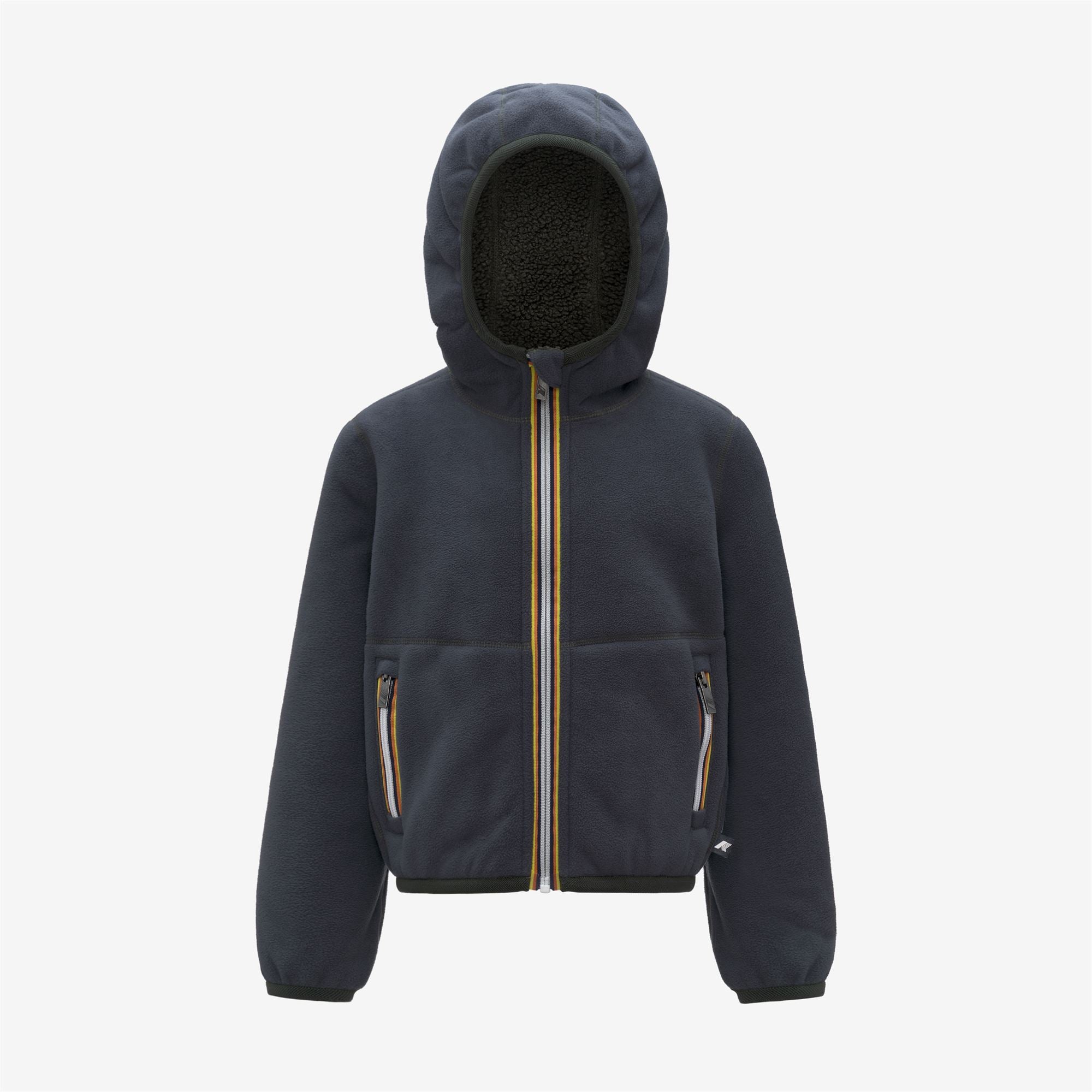 Fleece_BOY_P. JACK SHERPA POLAR DOUBLE_Hoodie Full Zip_GREEN BLACKISH  - Blue Airforce - Commercial 2