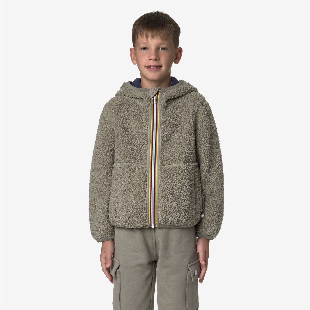 Green Boy's Reversible Fleece Hoodie with Full Zip 01