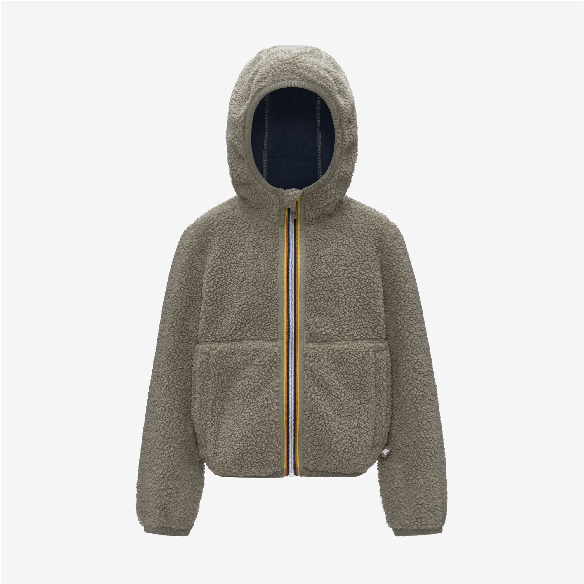 Fleece_BOY_P. JACK SHERPA POLAR DOUBLE_Hoodie Full Zip_Green Oak - Blue Deep Cobalt - Commercial 1