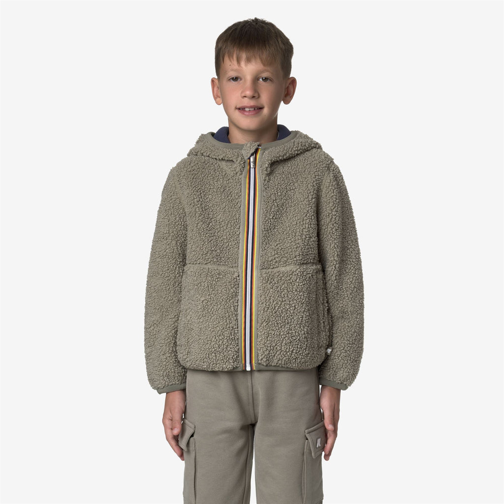 Fleece_BOY_P. JACK SHERPA POLAR DOUBLE_Hoodie Full Zip_Green Oak - Blue Deep Cobalt - Commercial 3