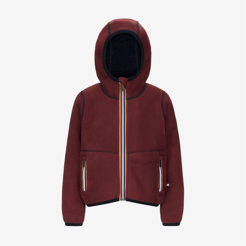 Fleece_BOY_P. JACK SHERPA POLAR DOUBLE_Hoodie Full Zip_Blue Depth - Red Syrah - Commercial 2
