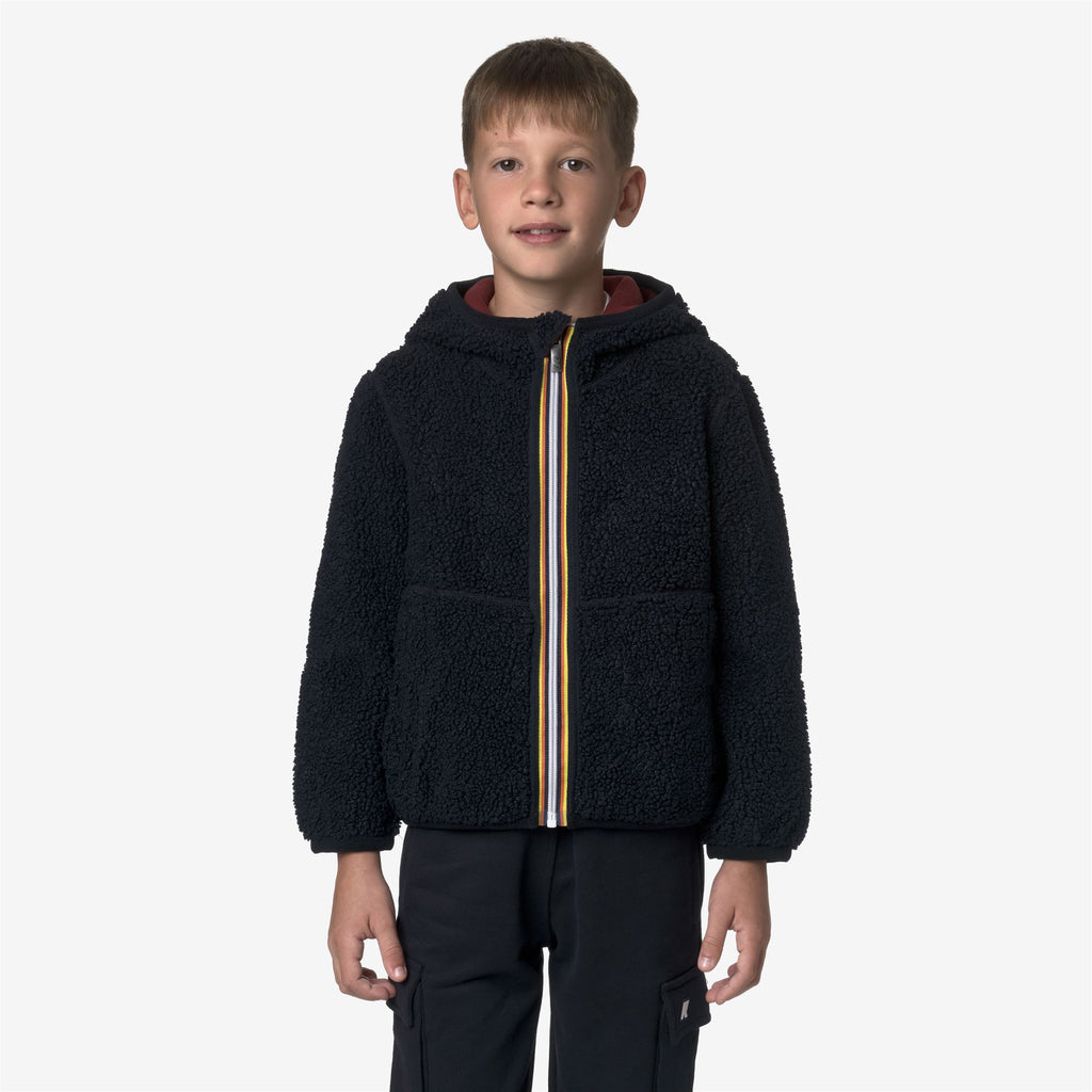 Fleece_BOY_P. JACK SHERPA POLAR DOUBLE_Hoodie Full Zip_Blue Depth - Red Syrah - Commercial 4