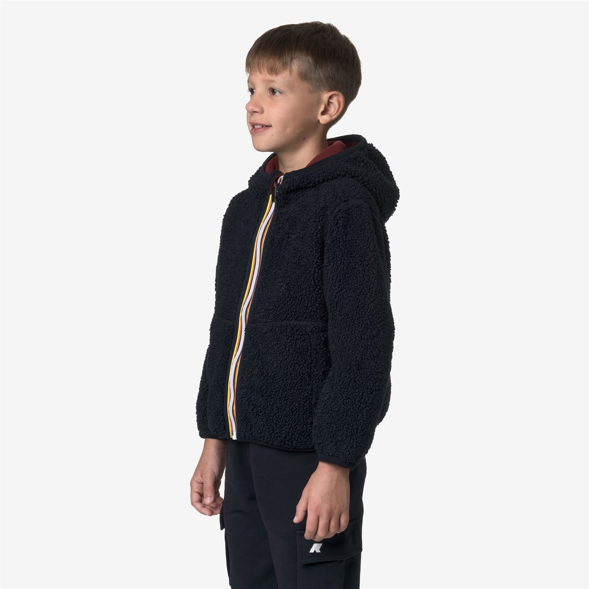 Fleece_BOY_P. JACK SHERPA POLAR DOUBLE_Hoodie Full Zip_Blue Depth - Red Syrah - Commercial 5