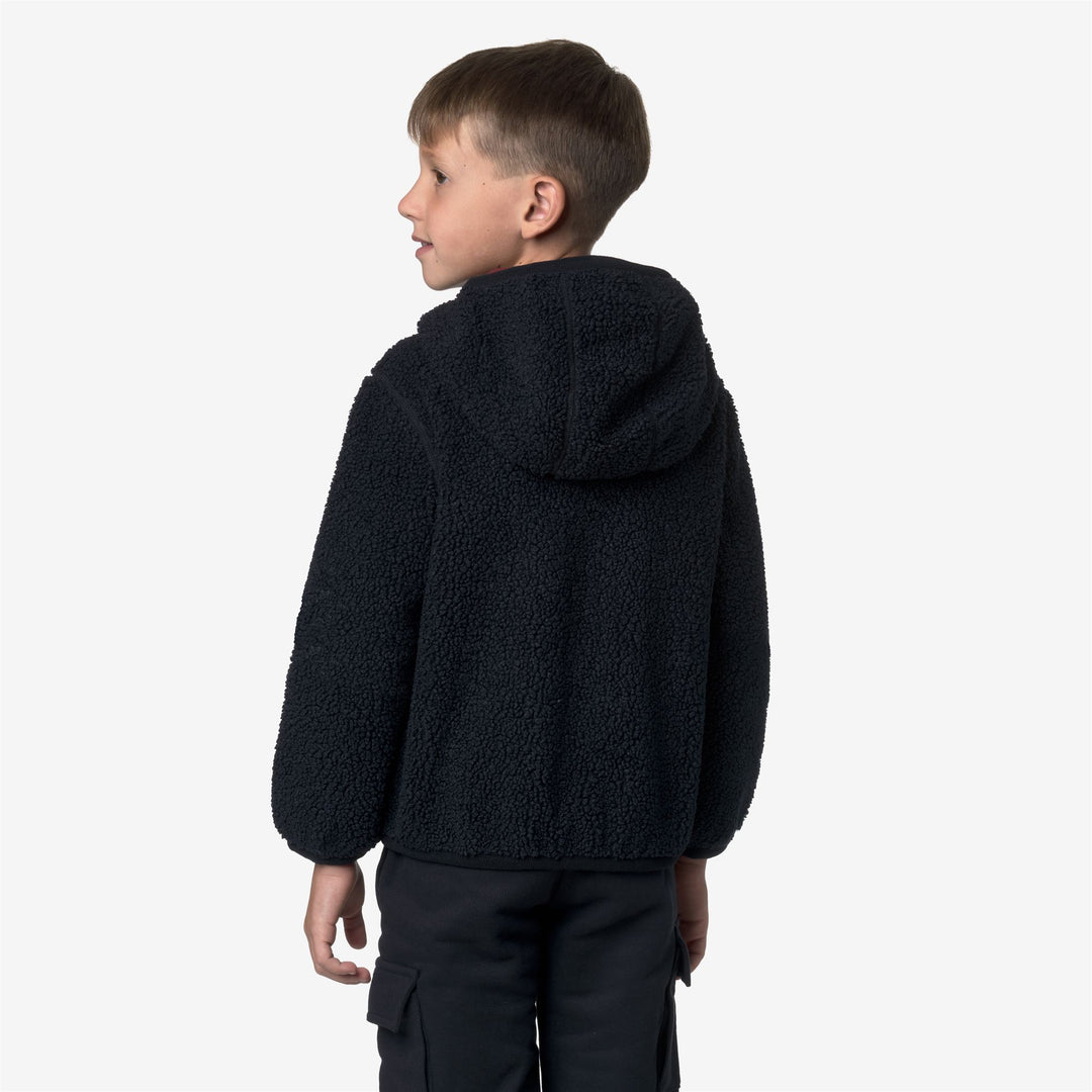 Felpa con cappuccio reversibile in pile Sherpa blu per bambini main