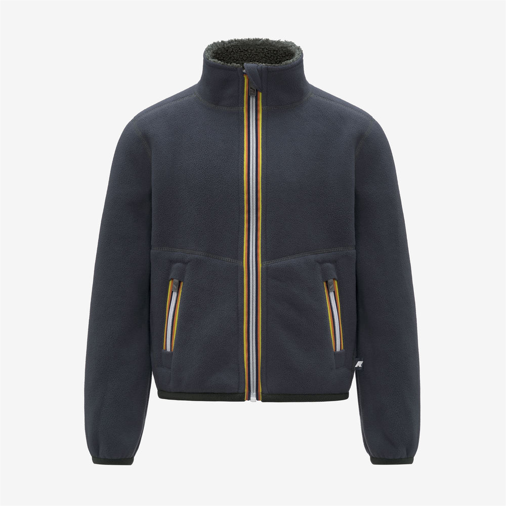 Chaqueta polar reversible para niño verde y azul 02