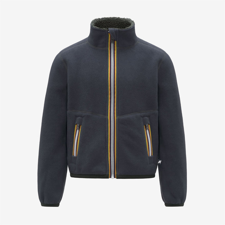 Chaqueta polar reversible para niño verde y azul 2