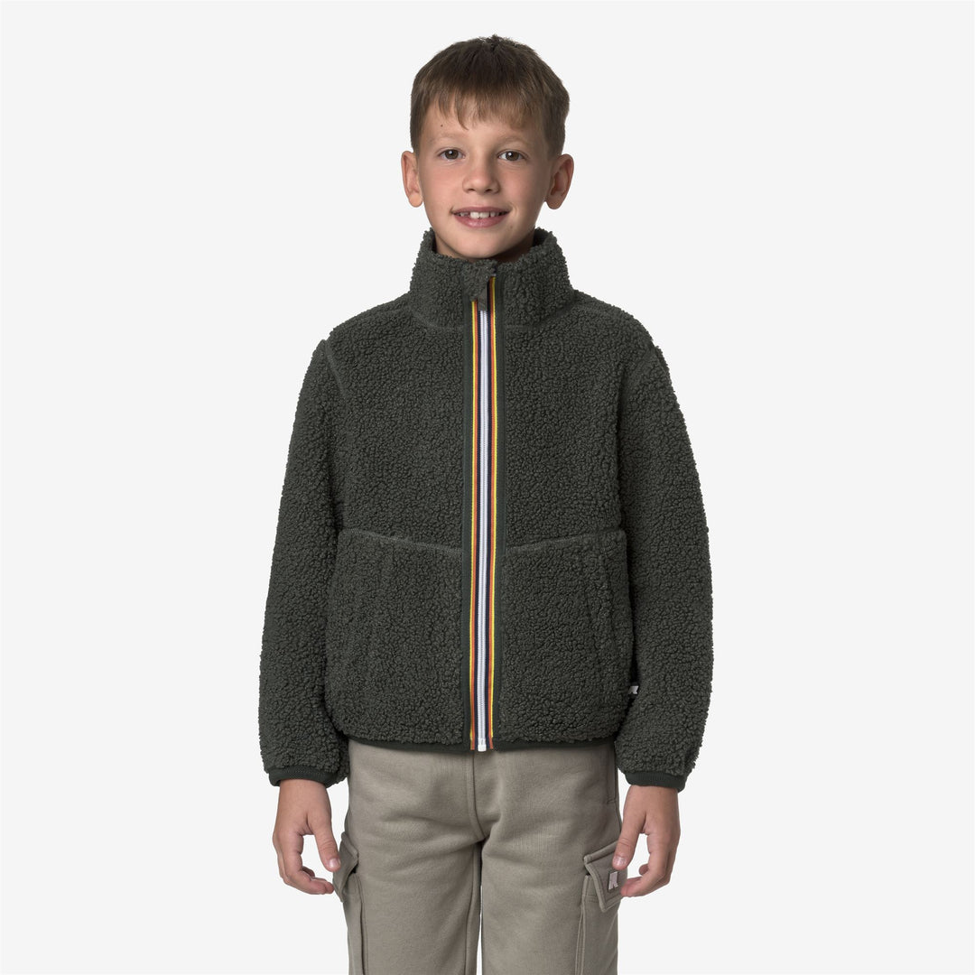 Chaqueta polar reversible para niño verde y azul main