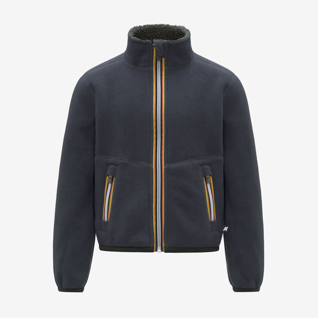 Fleece_BOY_P. PASCAL SHERPA POLAR DOUBLE_Jacket_GREEN BLACKISH  - Blue Airforce - Commercial 2