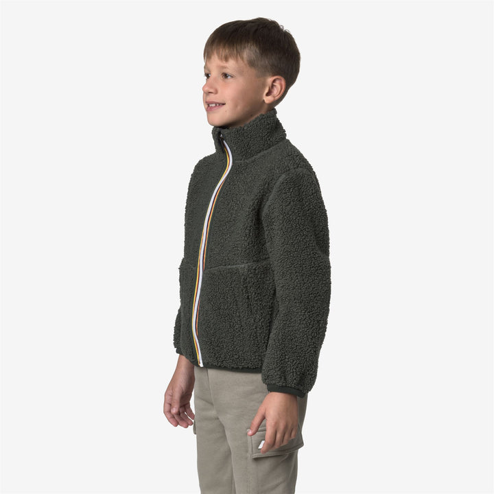 Chaqueta polar reversible para niño verde y azul 5