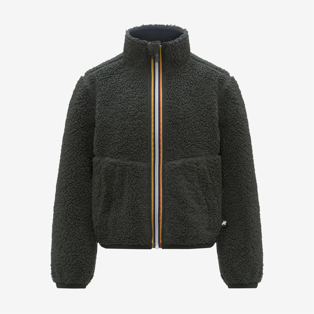 Chaqueta polar reversible para niño verde y azul 01