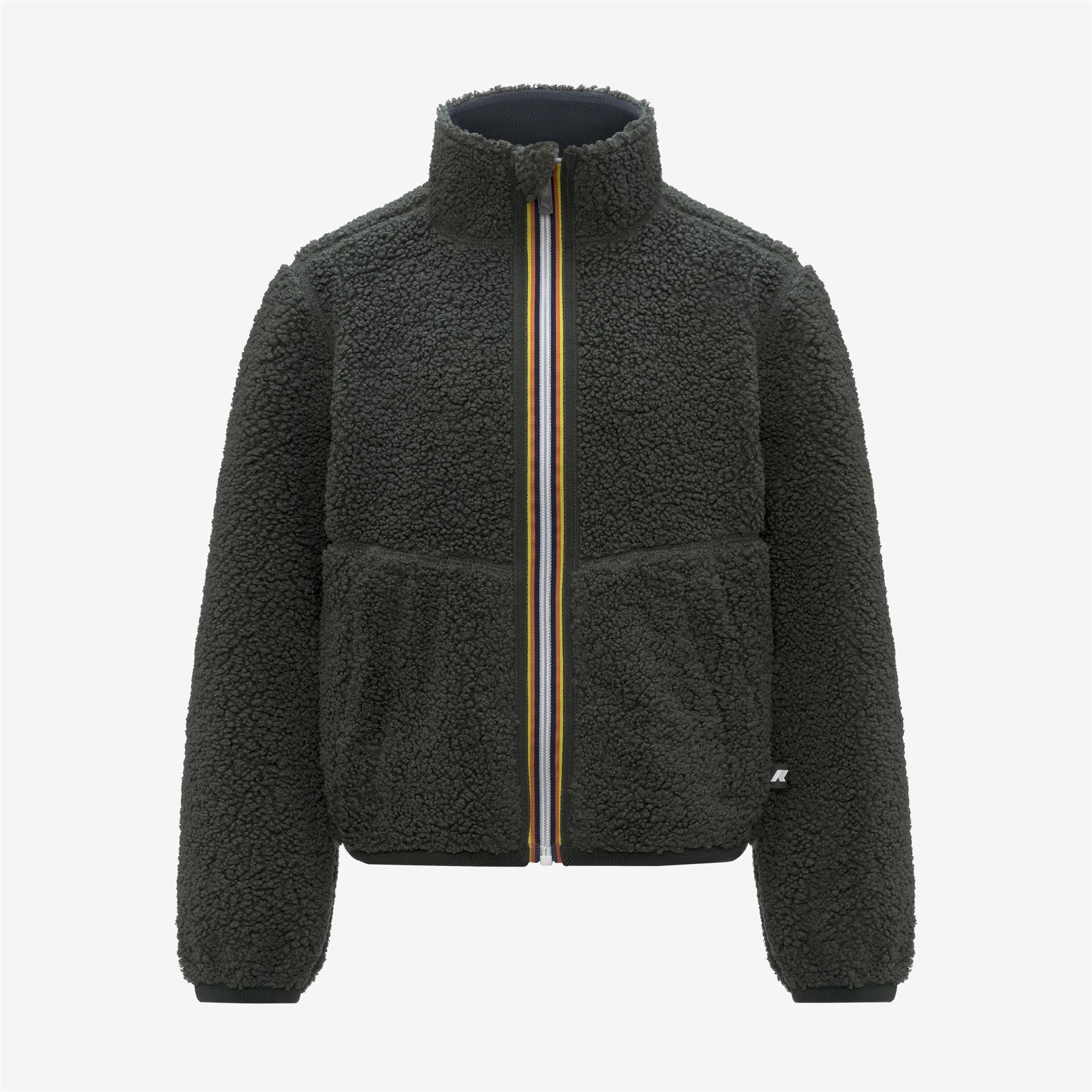 Fleece_BOY_P. PASCAL SHERPA POLAR DOUBLE_Jacket_GREEN BLACKISH  - Blue Airforce - Commercial 1
