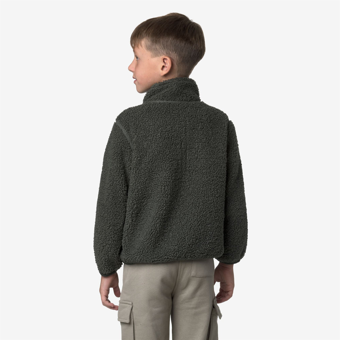 Chaqueta polar reversible para niño verde y azul main